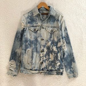 GRLFRND distressed bleached Daria denim jacket